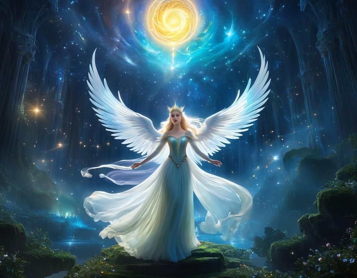 Angel on a magical night
