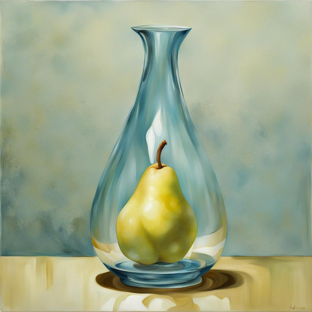 pear in glass