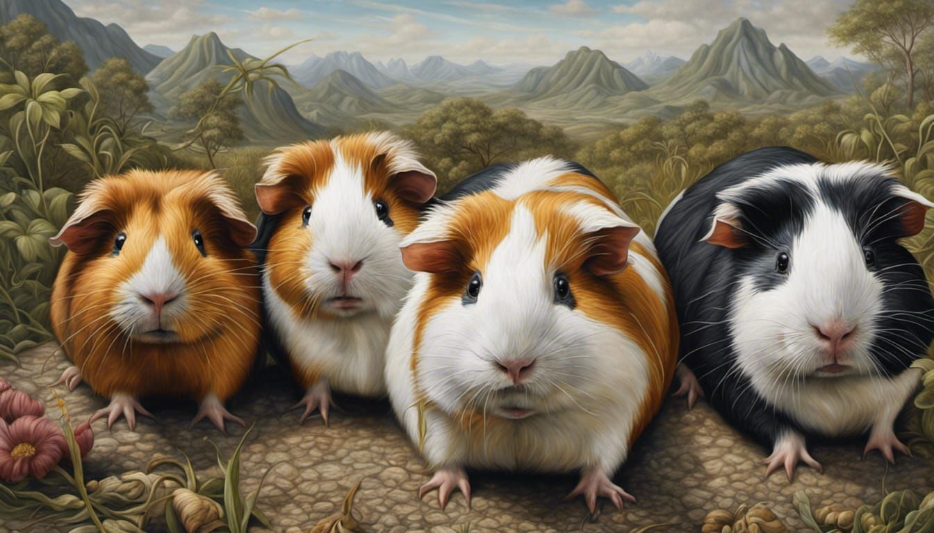 guinea pigs posing for the camera AI Generated Artwork NightCafe