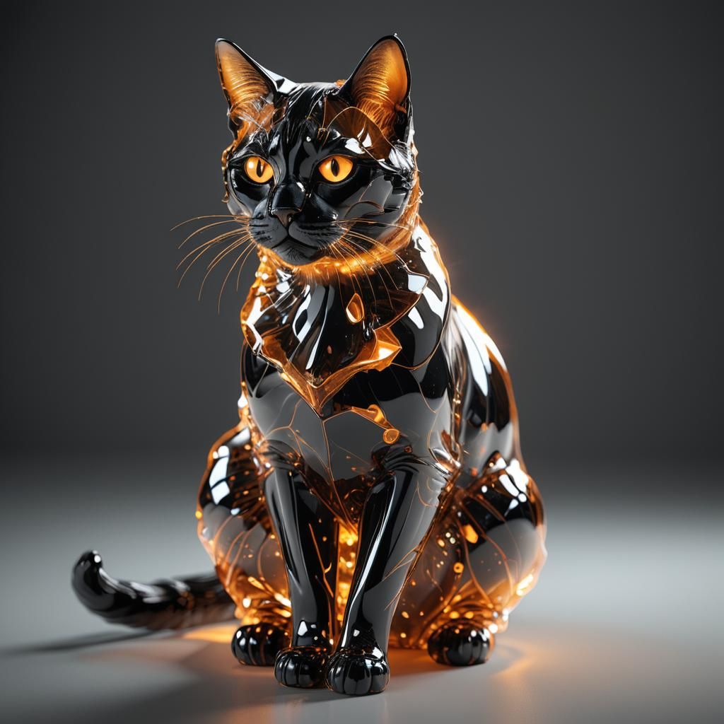 Glass Cat  by @MrEbano