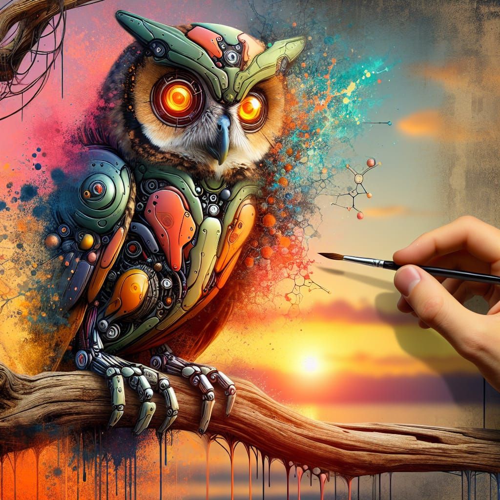 Cyborg owl   by @Tamix27