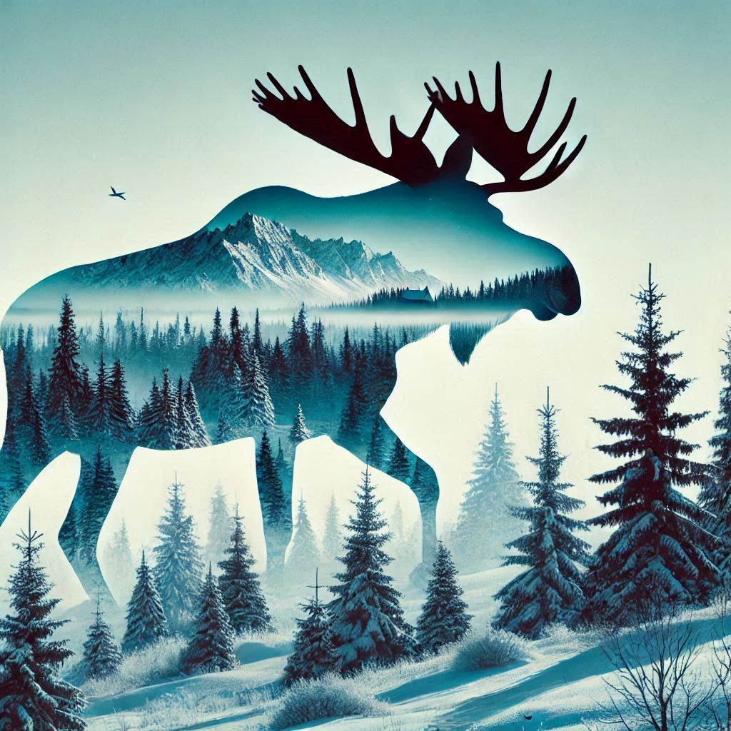 double exposure beautiful fantasy DALL-E 3 portrait landscape..