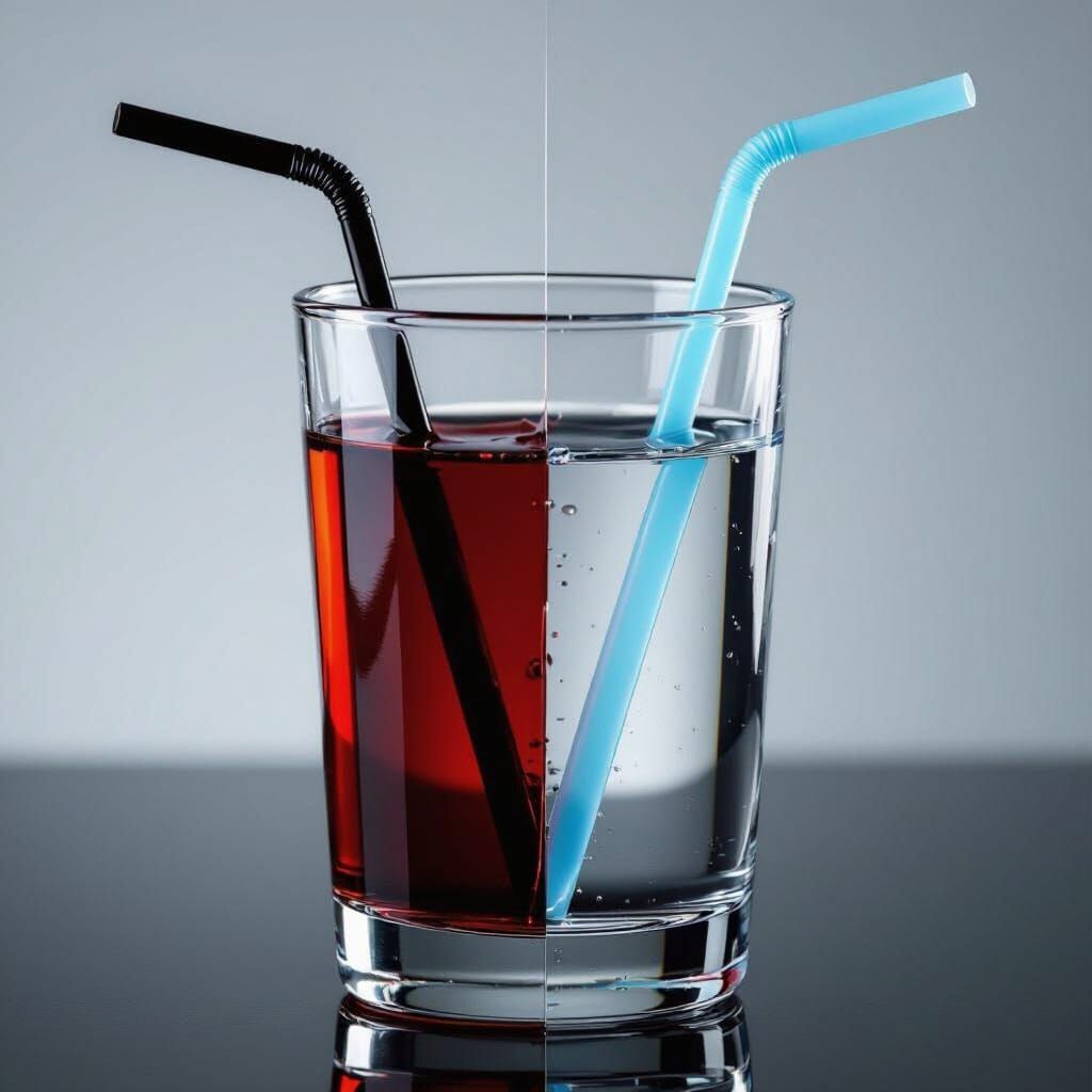Symbolic Blood and Water Cup with Straws