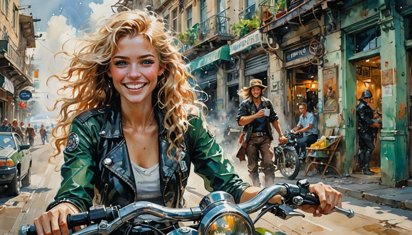 A nice girl in a street