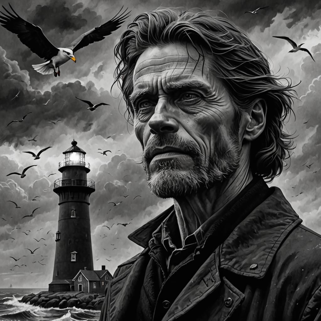 Willem Dafoe in the movie "The Lighthouse"   by @LeuGen