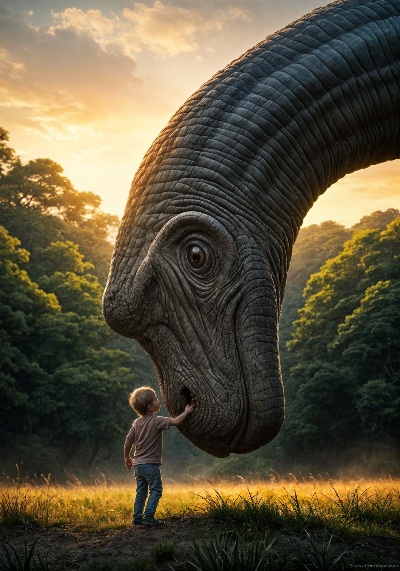 The Brachiosaurus and His Friend  by @hrodebaiart