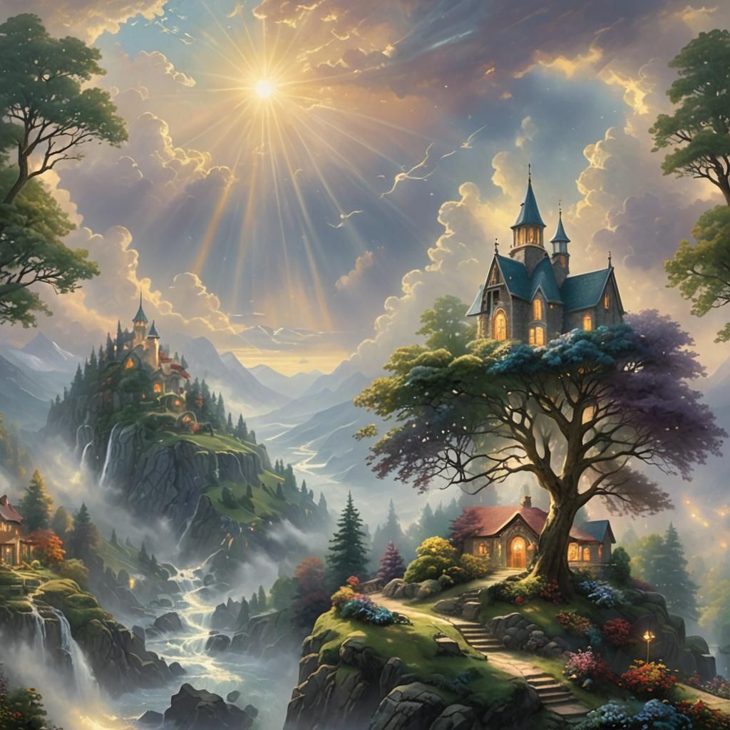 Wielding of the Elements ethereal fantasy hyperdetailed mist...