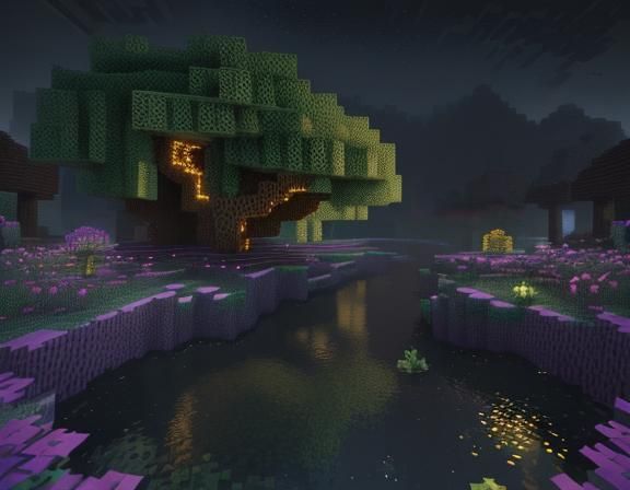 Minecraft, ultra shading, dark oak biome, Minecraft blocks, hyper ...