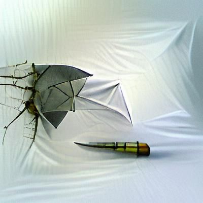 postapocalyptic patched umbrella white background