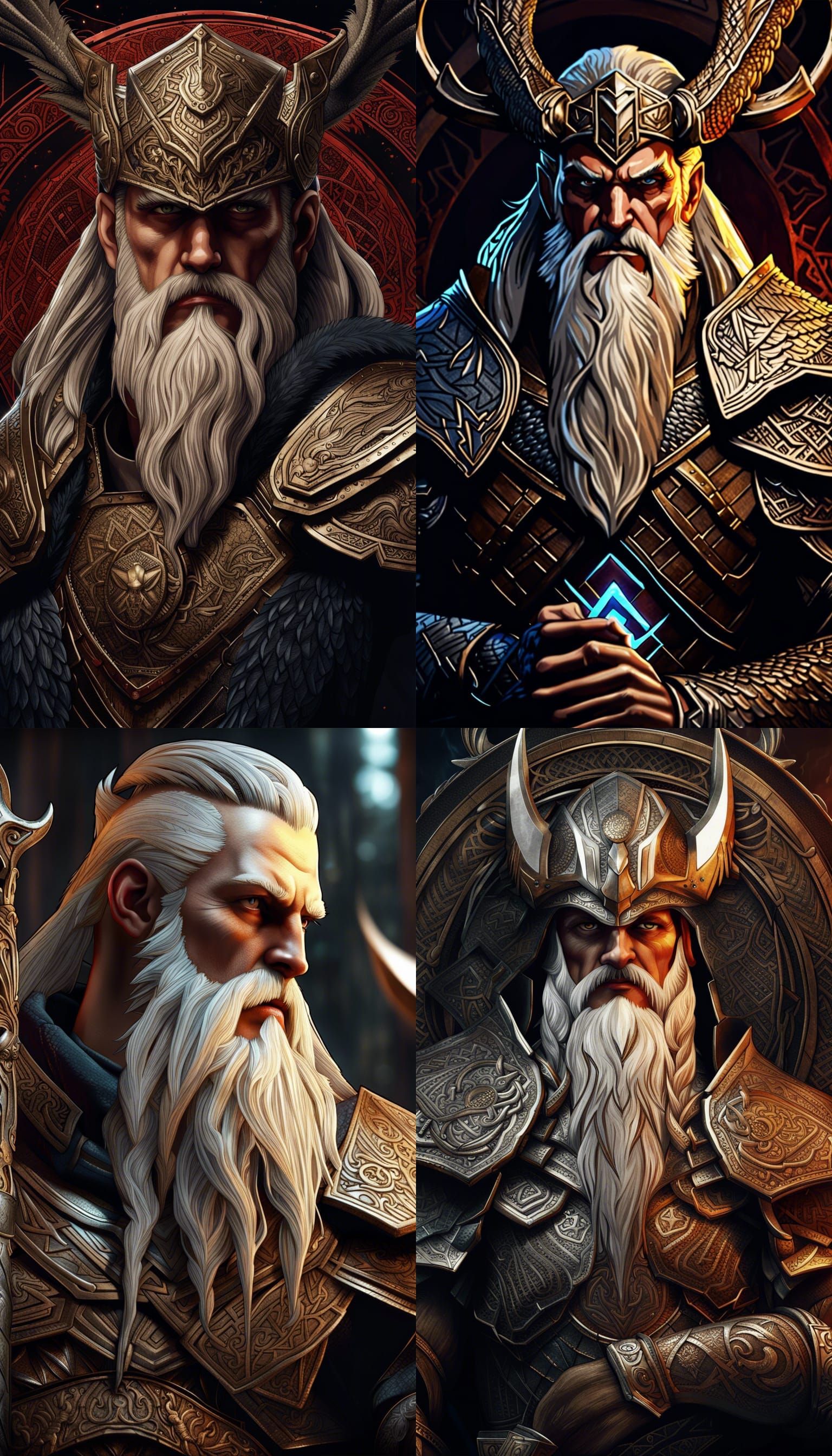 Odin by dragon age style highly detailed intricate poster ar...