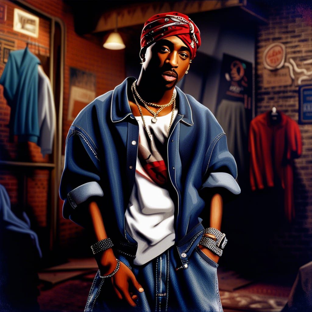 90s Hip Hop Fashion Icon: Tupac Shakur 🙏   by @Sminks
