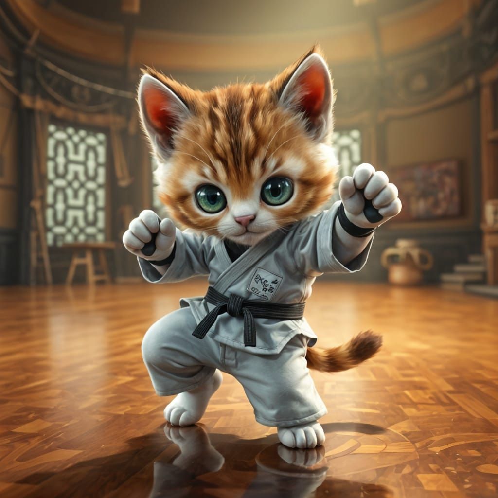 Karate Kit-ty  by @avionesplateados 