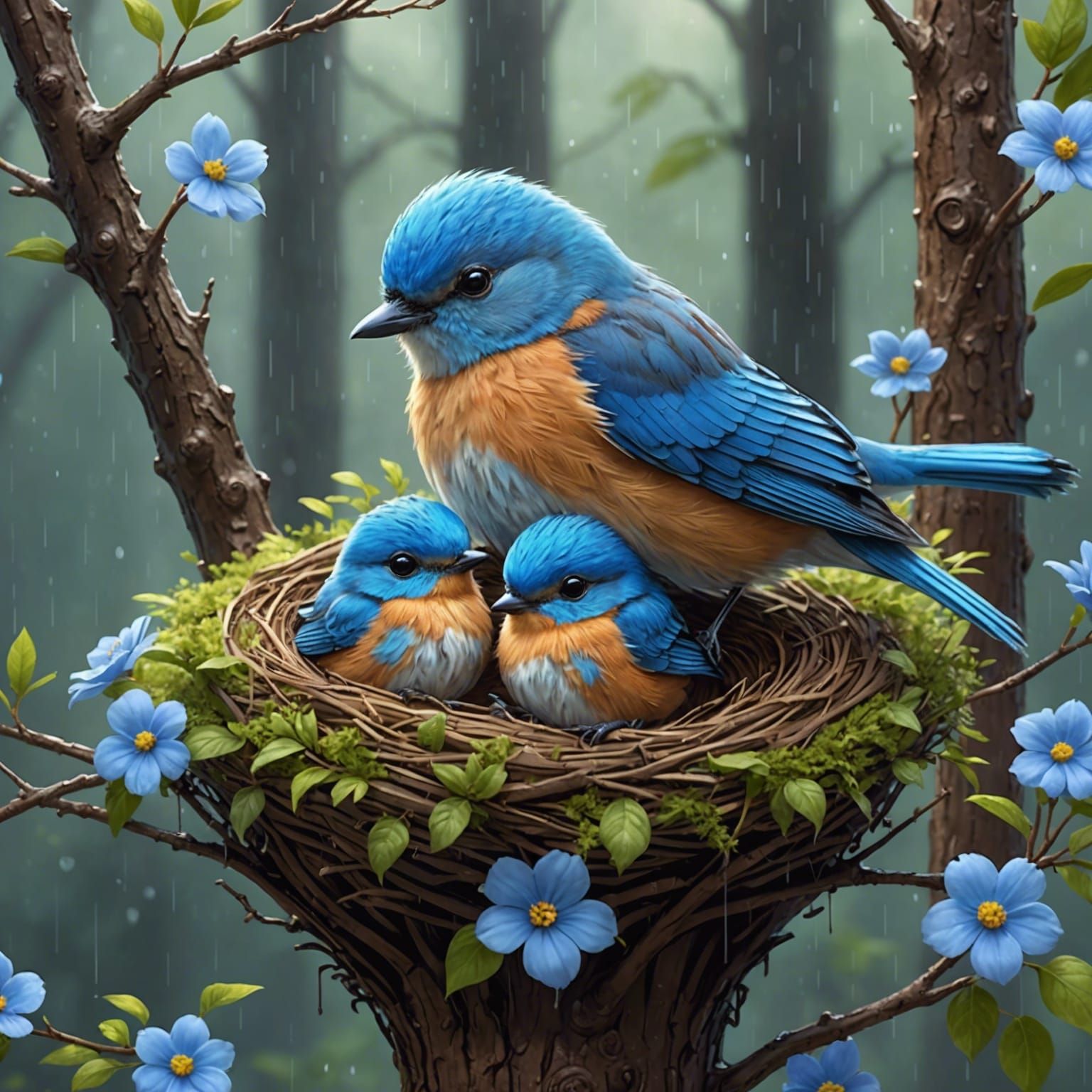  Protecting Her Babies from the Rain  by @Alicia Hopkins