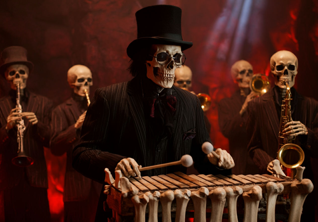 A Spooky Scary talent show, with Skeletons