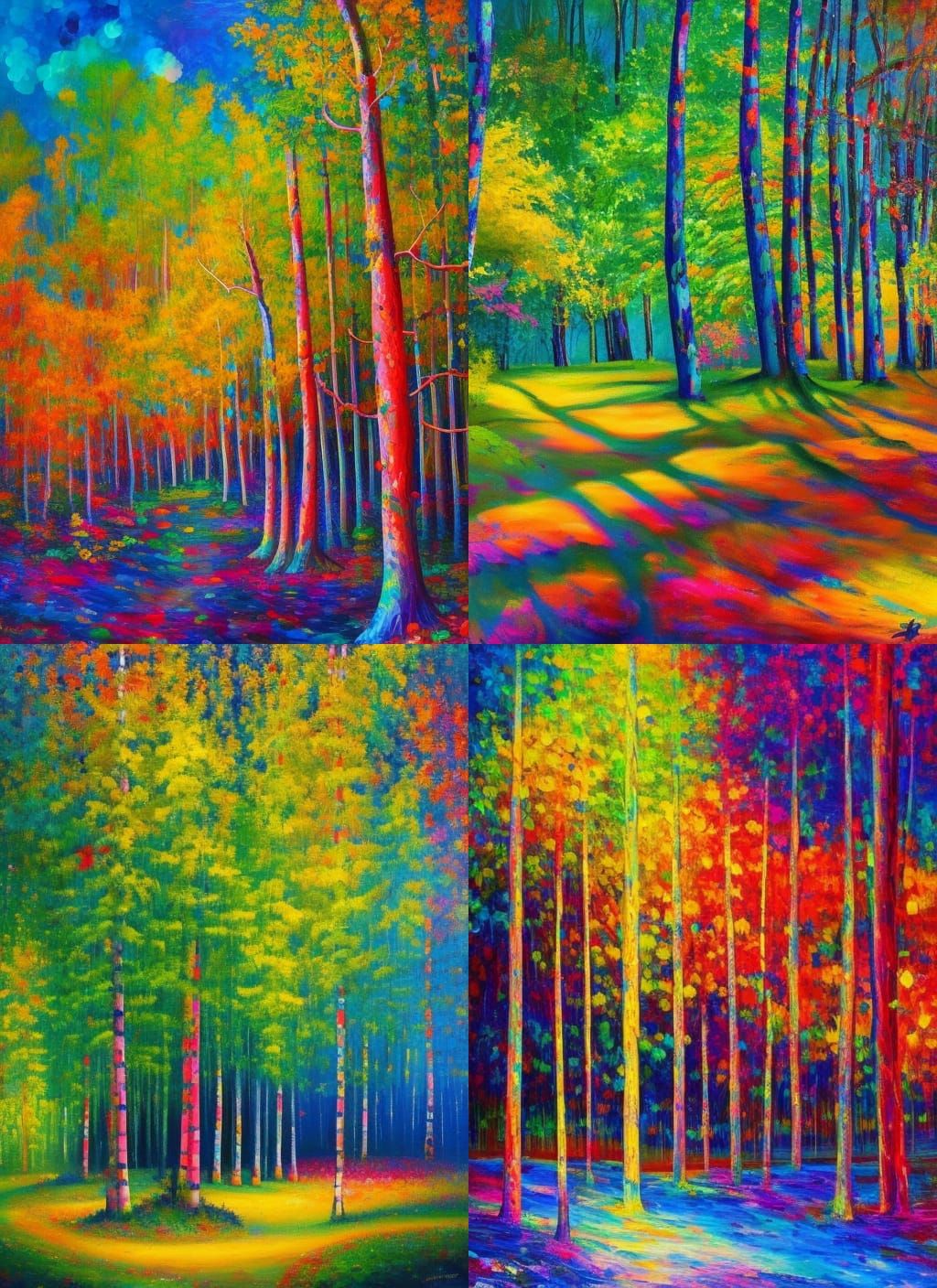 "THE BENCH UBDER BEAUTIFUL TREE NEAR THE RIVER" neoimpressionism