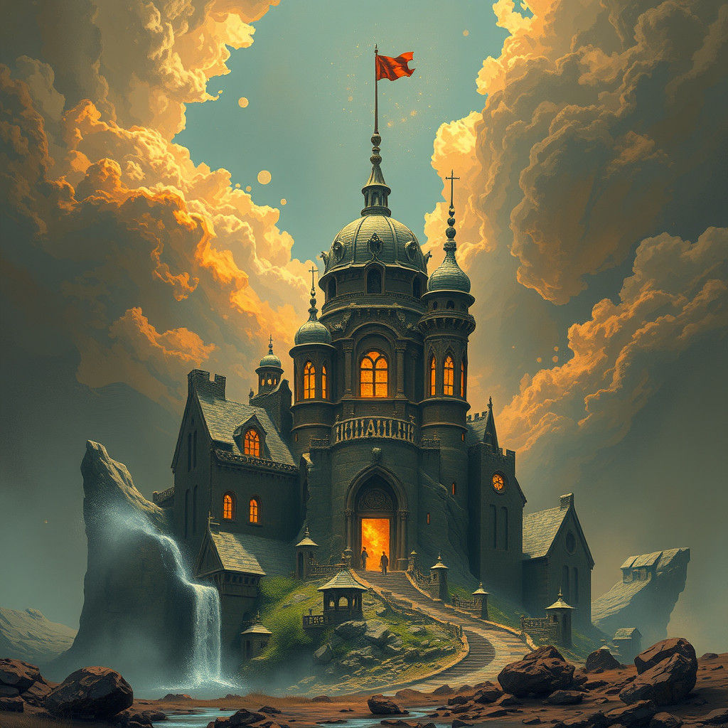 Gold Logo for English School in Modern Style