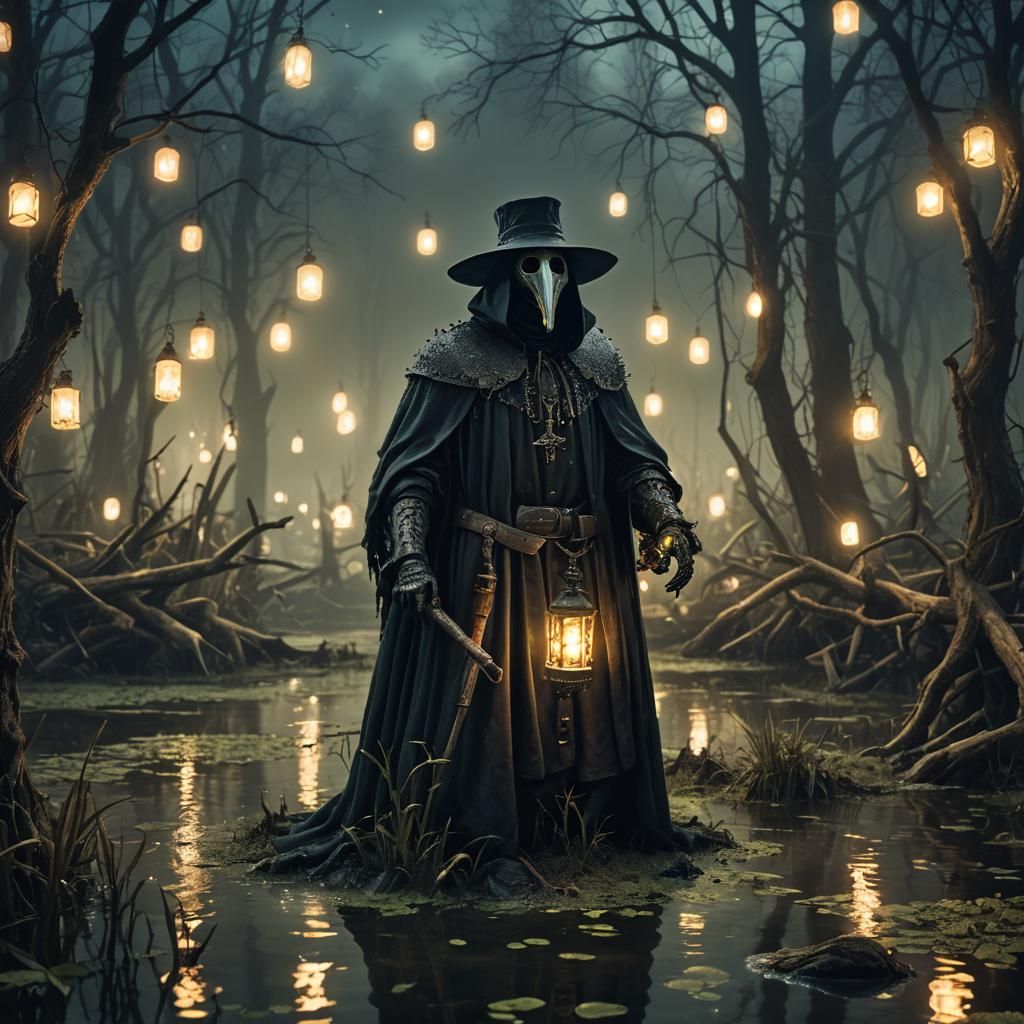 Plague Doctor With Lantern