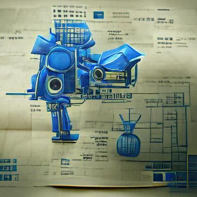 blueprint illustration: xenobot