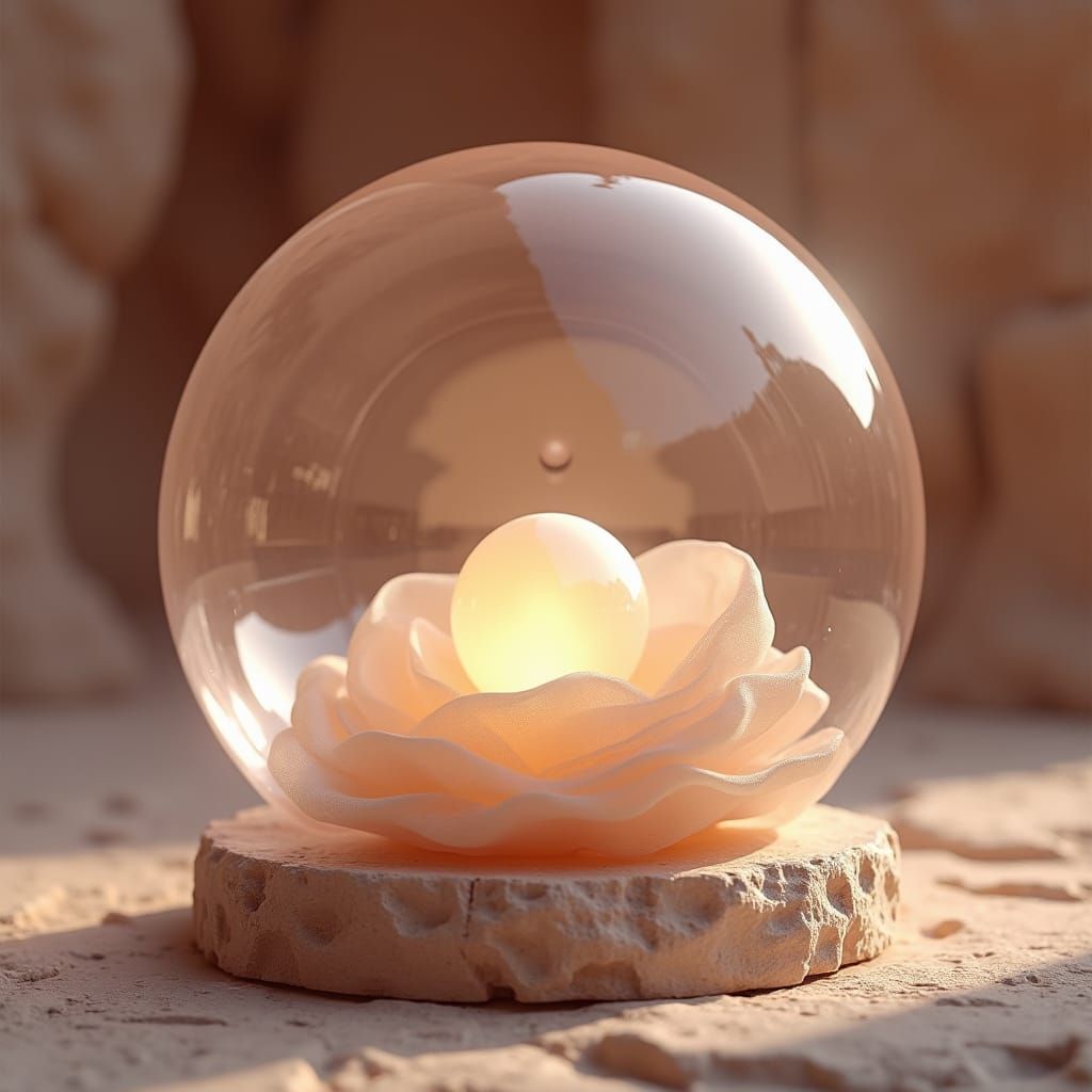 Enchanted Pearl in Glass Sphere: Fantasy Concept Art