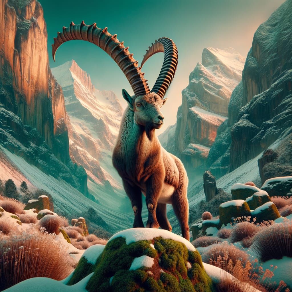  A magestic Alpine ibex 