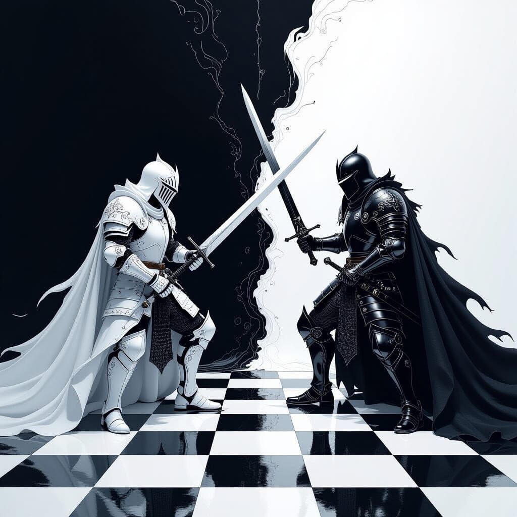 Black and white knights  by @Eugen