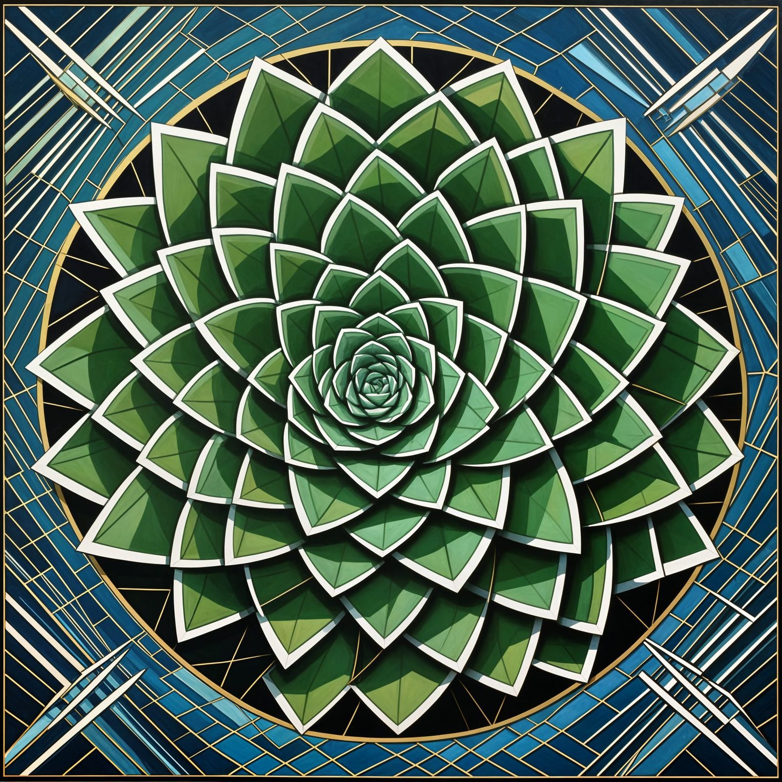 A succulent plant, its leaves forming geometric patterns.  by @Macbeth