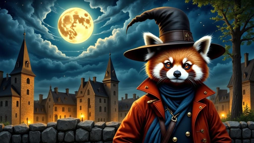 A nocturnal red panda