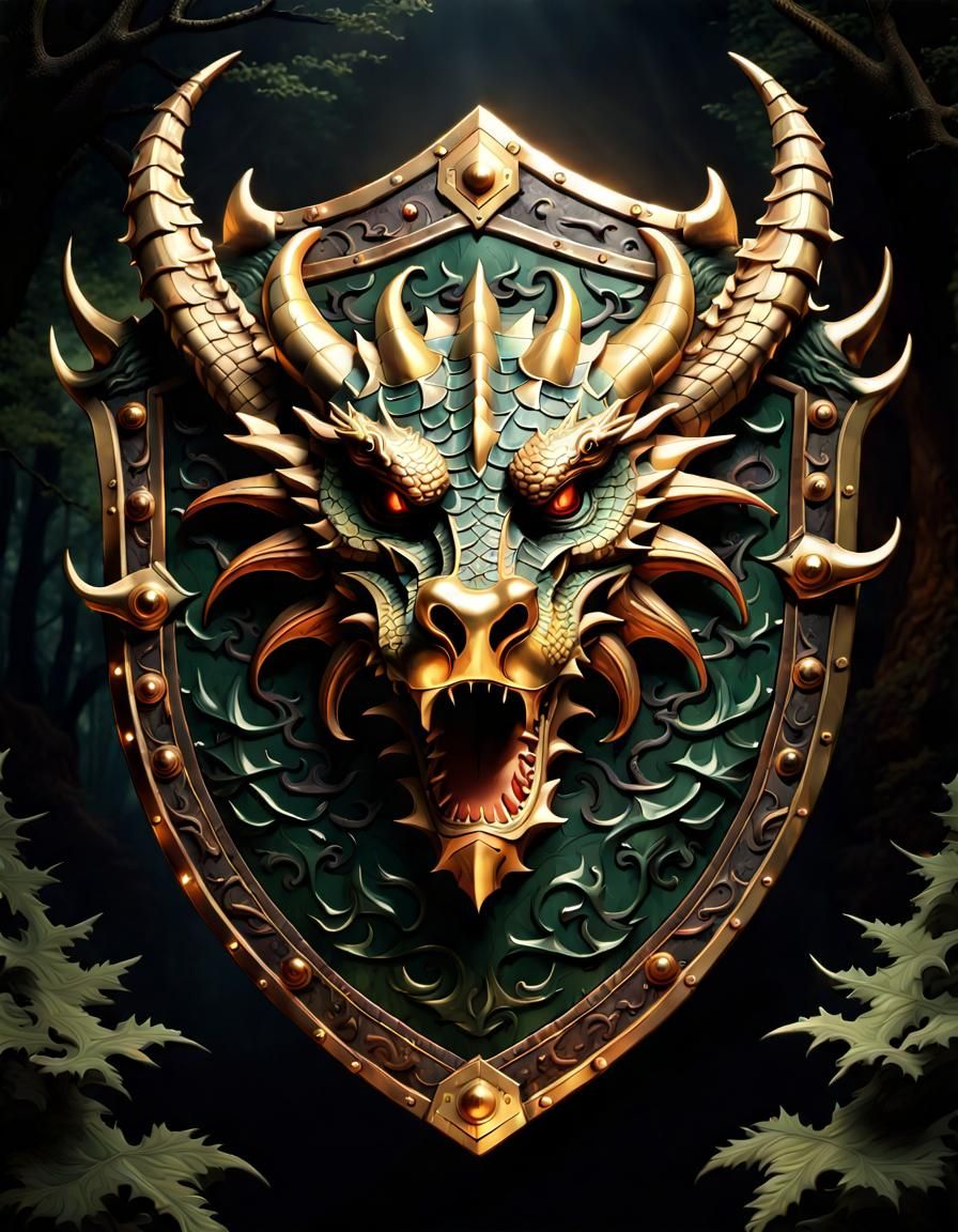 Dragon Head Shield  by @proofman