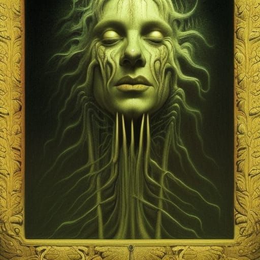 Painted by grant wood. Painted by Alex grey, Spanish gothic,...