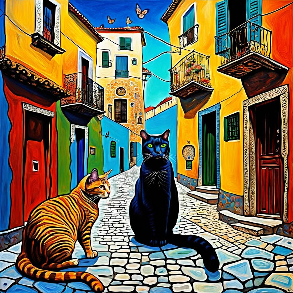 Mediterranean cats - AI Generated Artwork - NightCafe Creator