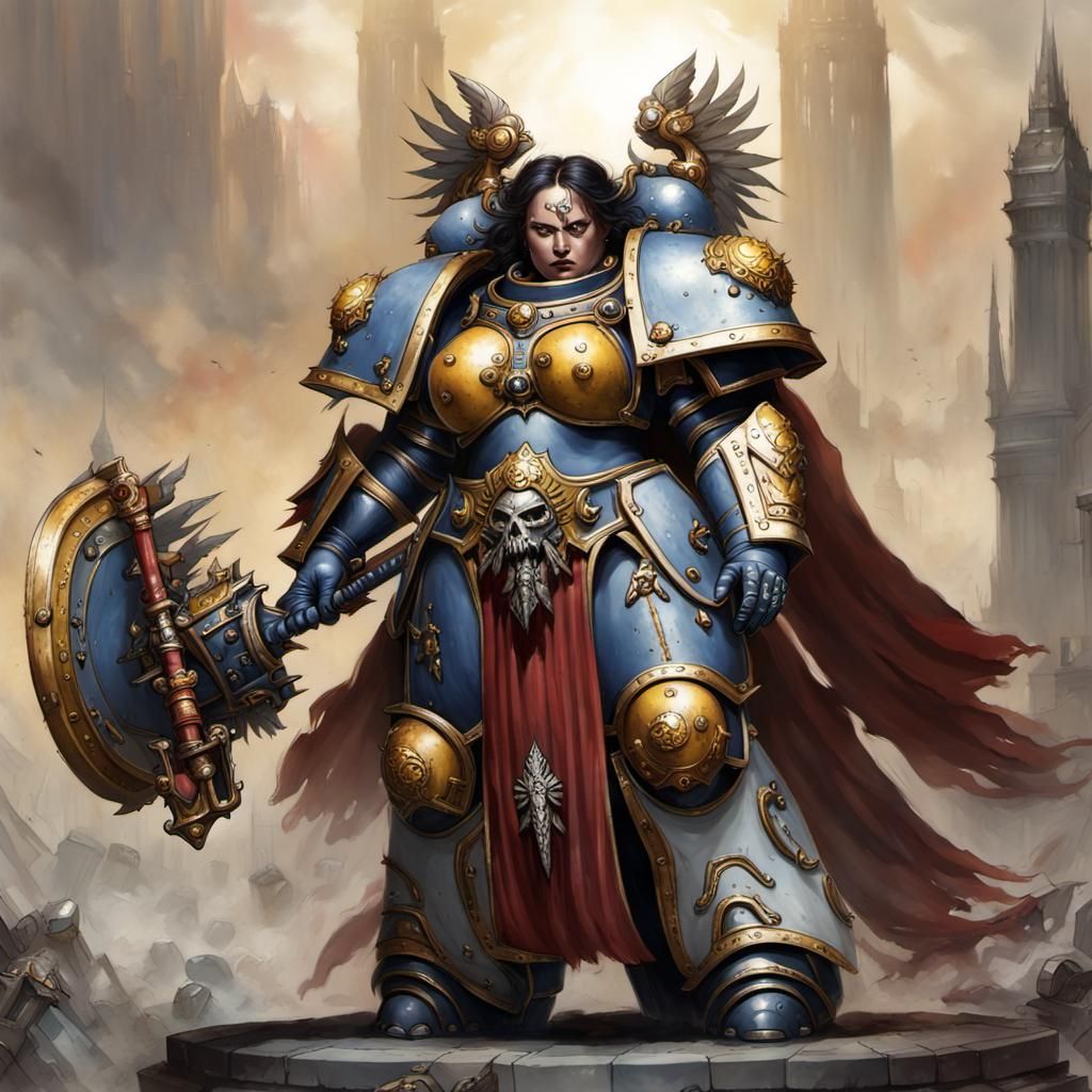 Warhammer primarch female giant - AI Generated Artwork - NightCafe Creator