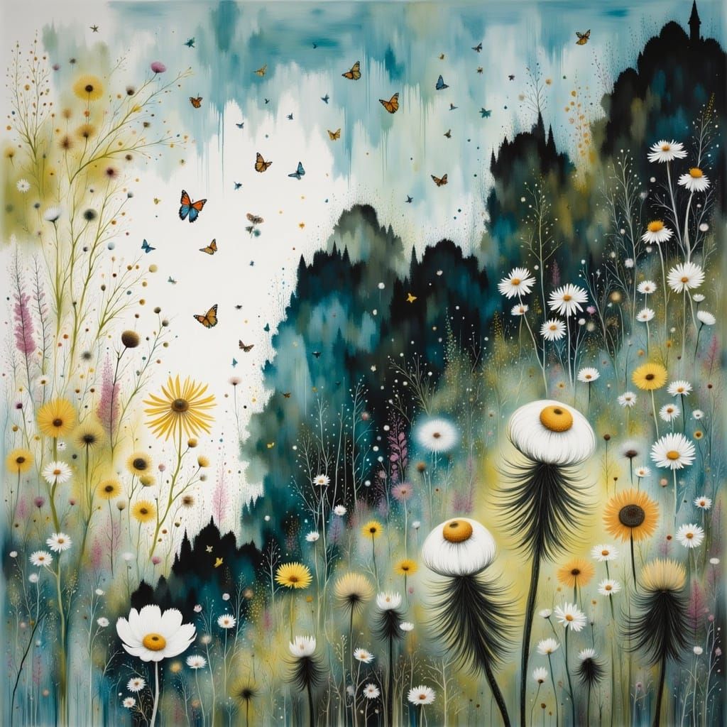 the secret garden, by Lucy Grossmith and Carne Griffiths <lora:a gentle world flux:1.0> 