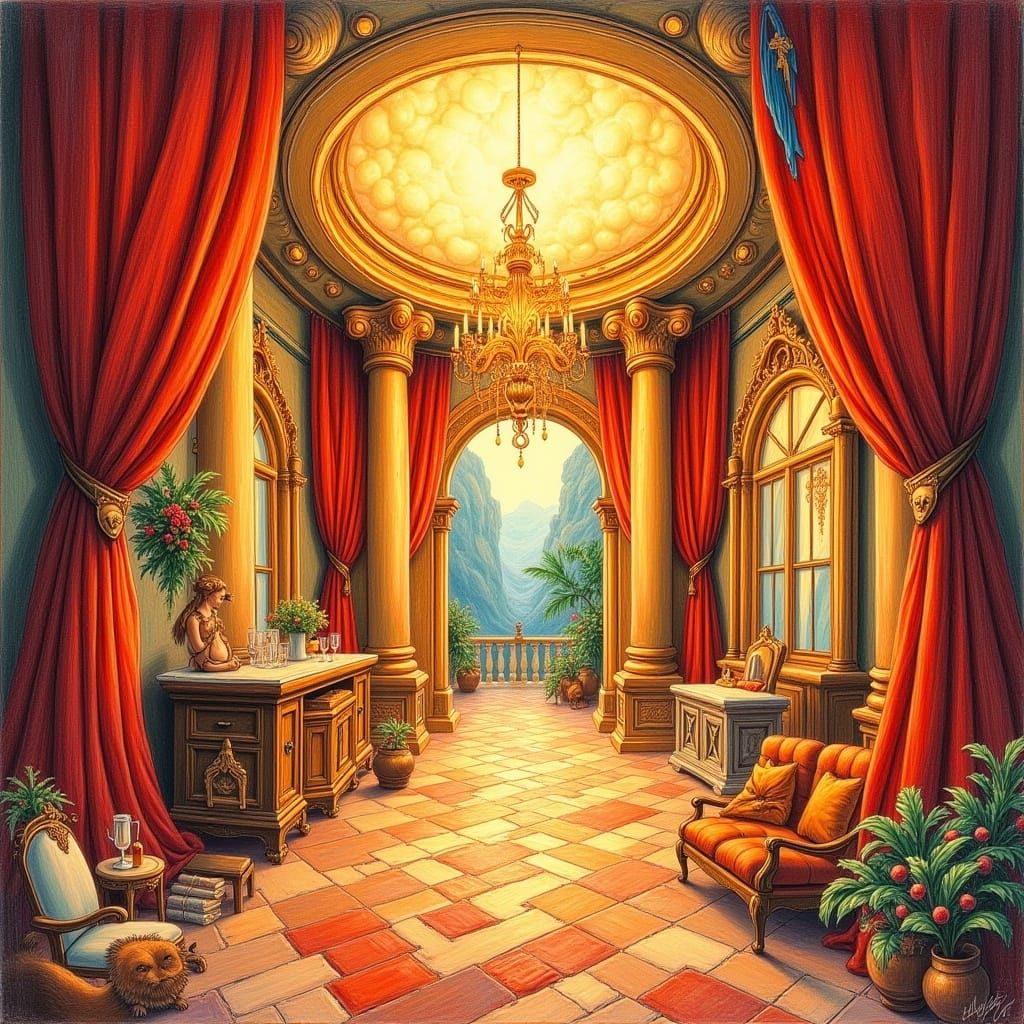 a champagne room in heaven <lora:Kewl:0.5> 