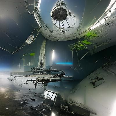 an abandoned space station on the edge of an empty galaxy CryEngine concept art parallax