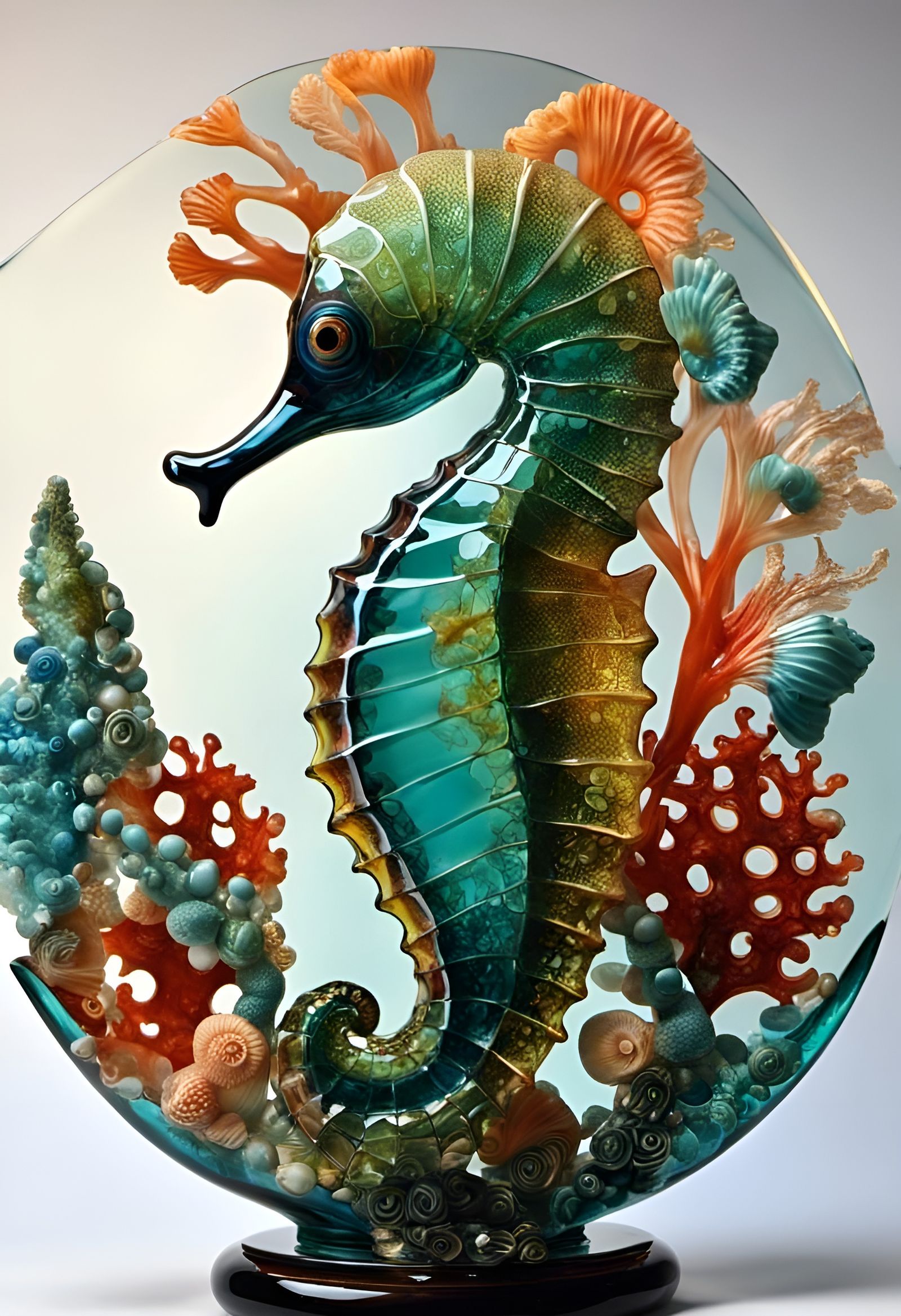 Seahorse glass art  by @Nate River