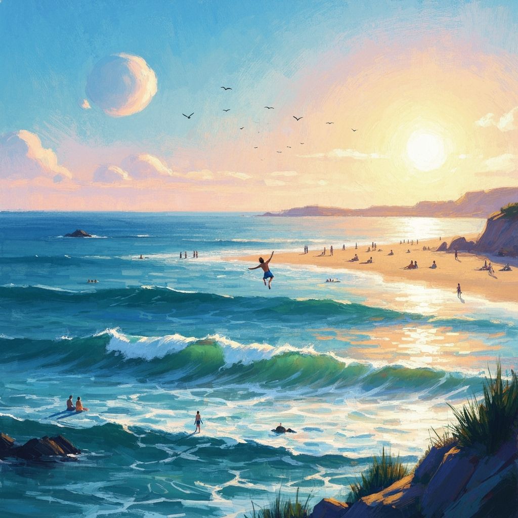 Seaside Landscape with Impasto Brushstrokes