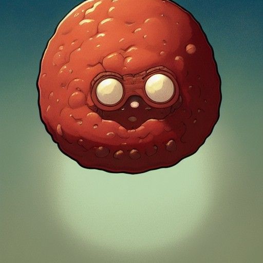 Huge Meatwad with short leg appendages with black human eyes...
