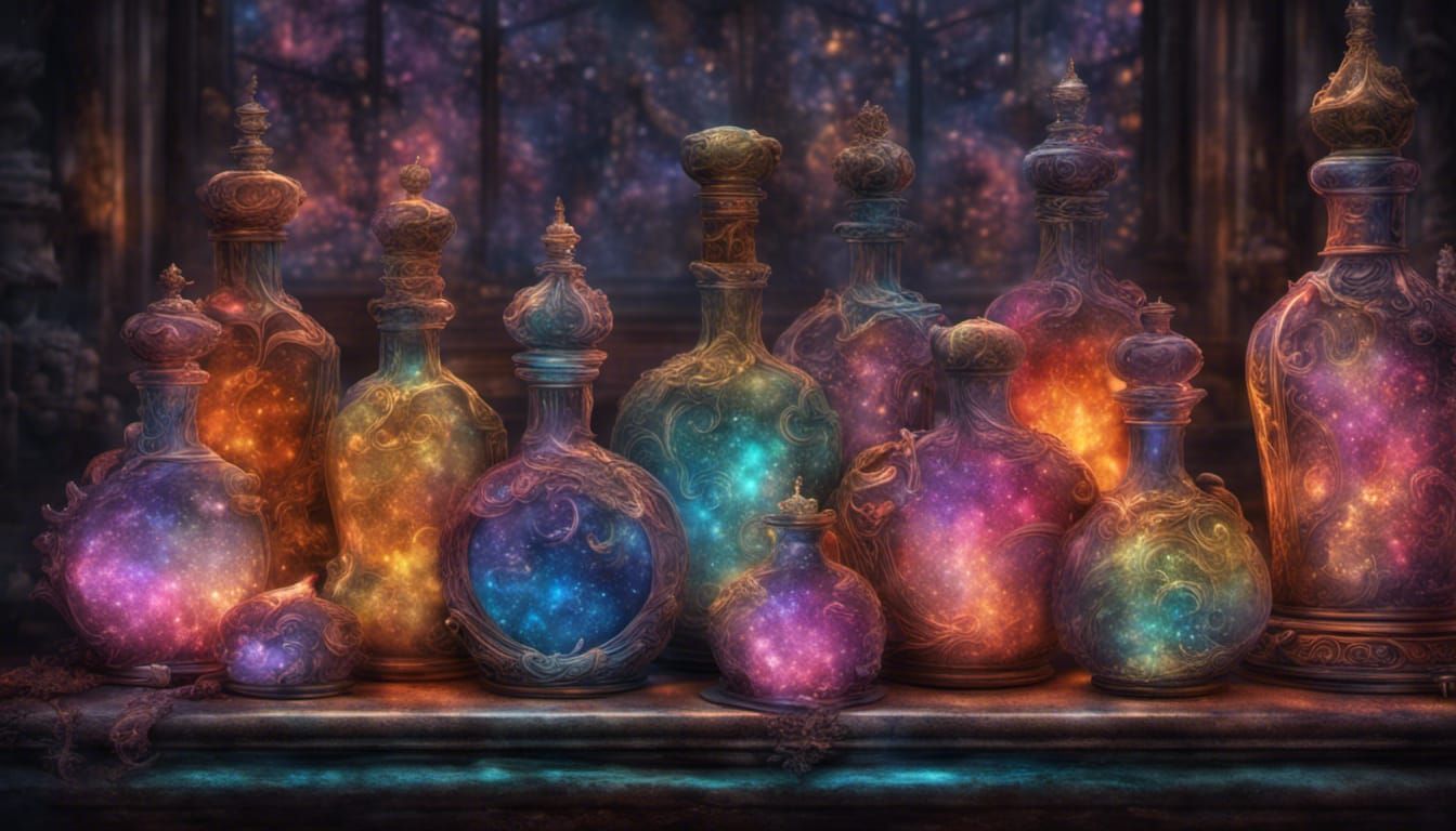 Potion Bottles - Ai Generated Artwork - Nightcafe Creator