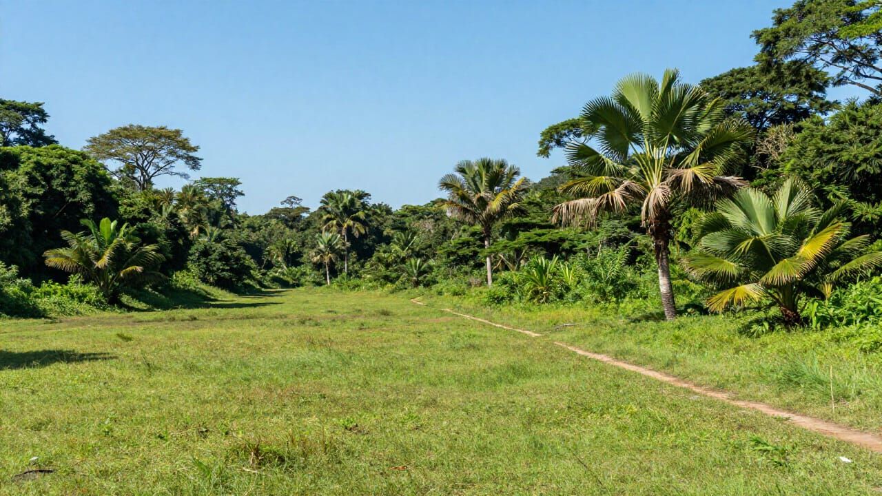 Serene Amazon Jungle Clearing Bathed in Sunlight
