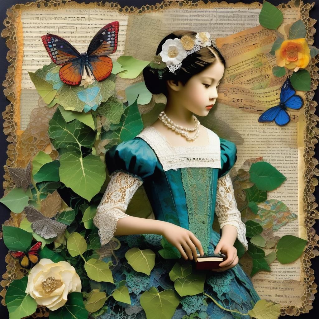 Ivy Prince Mixed Media Paper Collage Painting