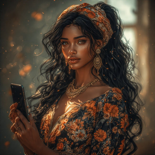 Mooie donkere vrouw 1