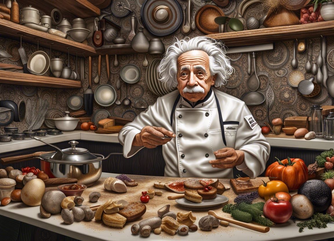 Chef Einstein  by @Mirk Wood
