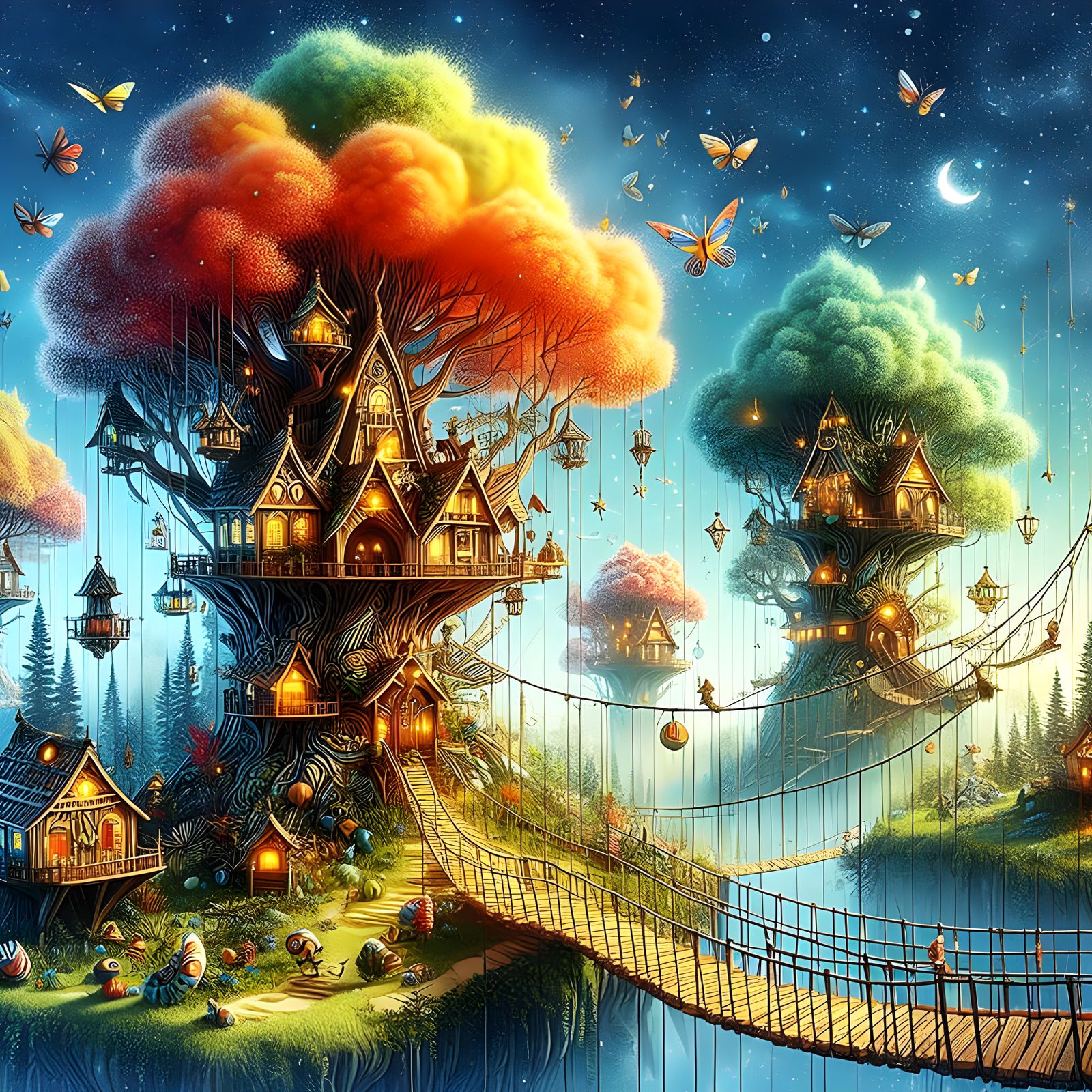 just over the bridge