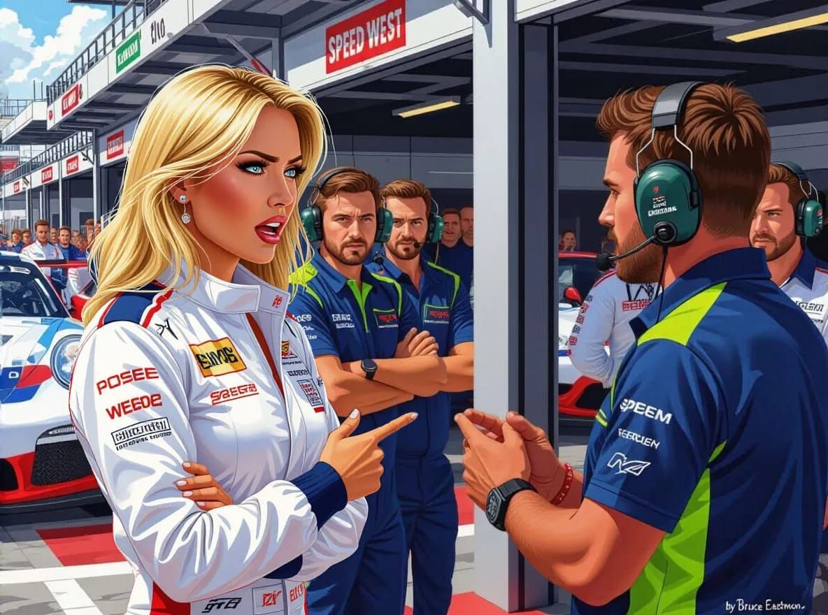 Speed West Racing, Episode 1.48, Epilogue: Sabine Has "A Talk" with the AMG Team