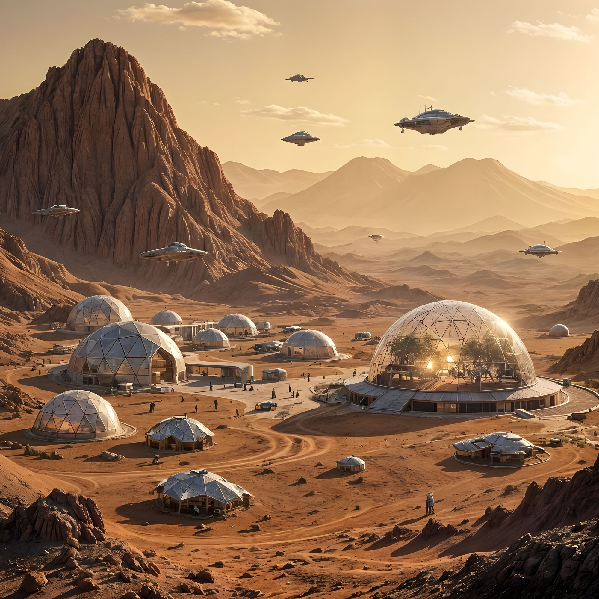 Setting is a dry Martian plane there is a base that is carved into the side of a mountain with with work areas outside of the mountain and s...