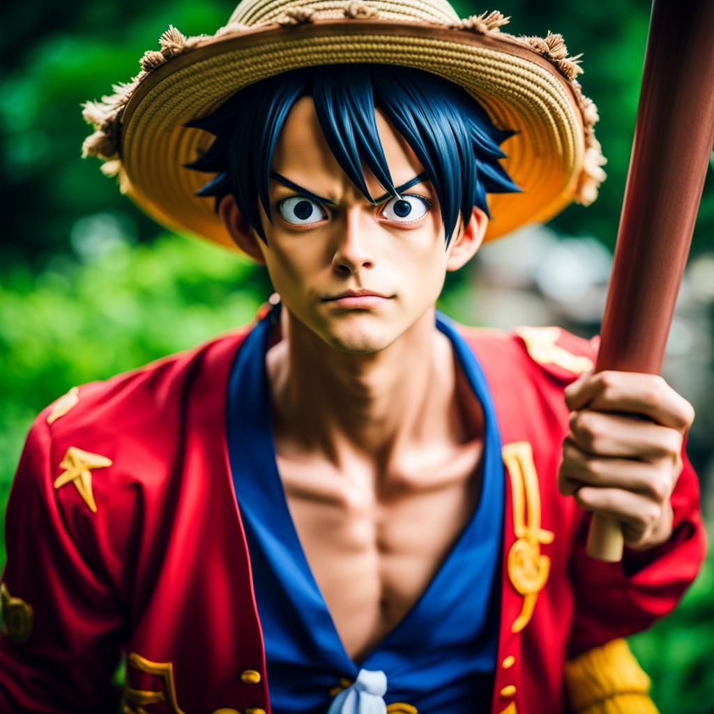 A man cosplay one piece monkey d. luffy - AI Generated Artwork ...