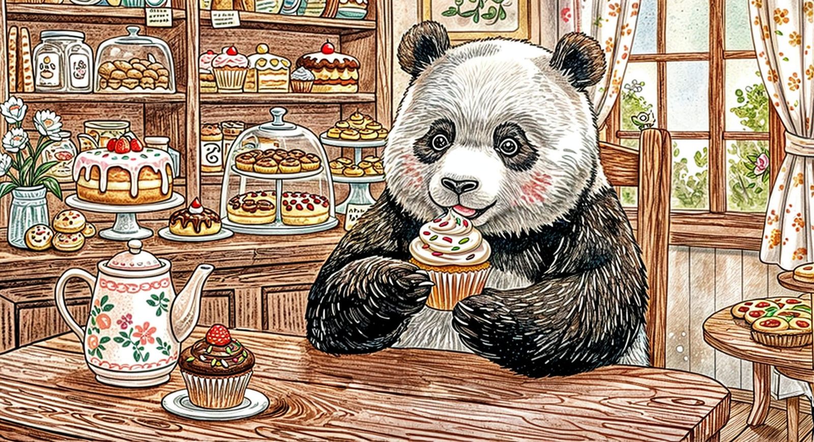 Pandas and Cupcakes are Cute Together but Don't Try to Separate Them Because They're Still Bears
