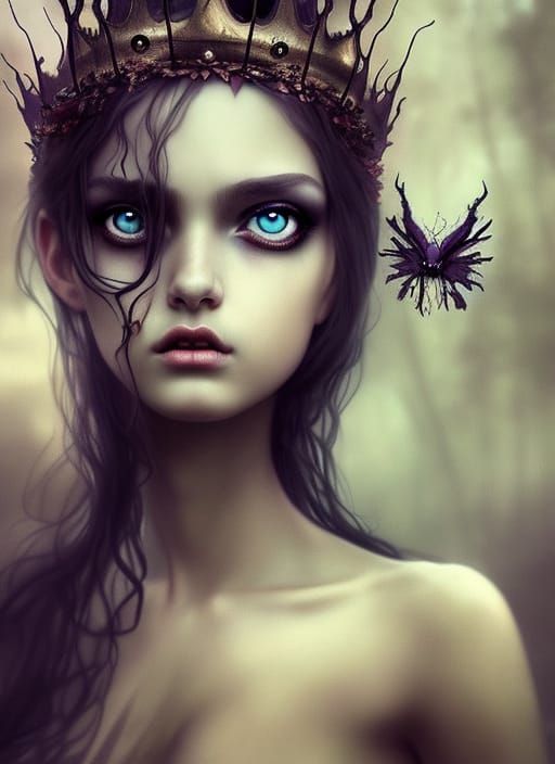 Girl fairy toddler queen with crown