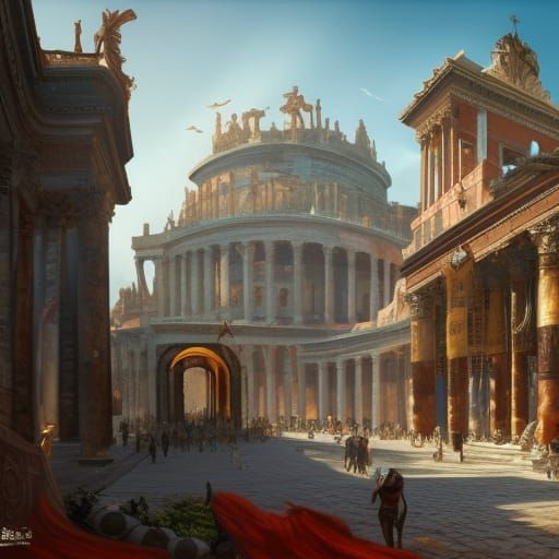 Ancient Roman town - AI Generated Artwork - NightCafe Creator