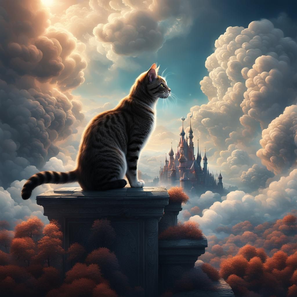 Cat in the clouds